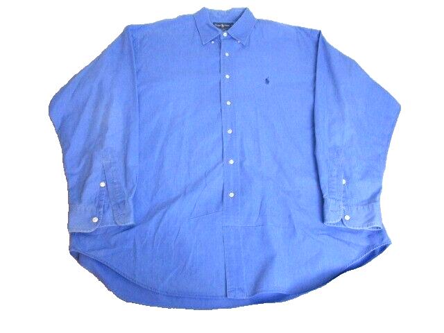 Ralph Lauren Shirt Adult Extra Large Blake Button Up Long Sleeve Blue Pony Mens