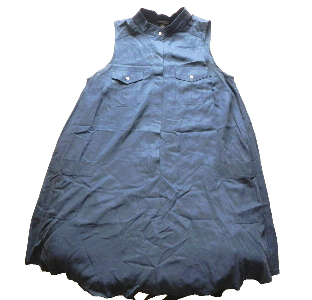 Sharagano Dress Womens 16W Button Front Pockets Sleeveless Shift Plus Ladies