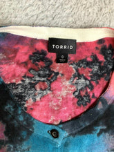 Load image into Gallery viewer, Torrid Sweater Womens 0 Tie-Dye Button Front Cardigan Whimsigoth Ladies
