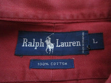 Load image into Gallery viewer, Ralph Lauren Shirt Adult Large Button Up Long Sleeve Casual Camp Red Pony Mens
