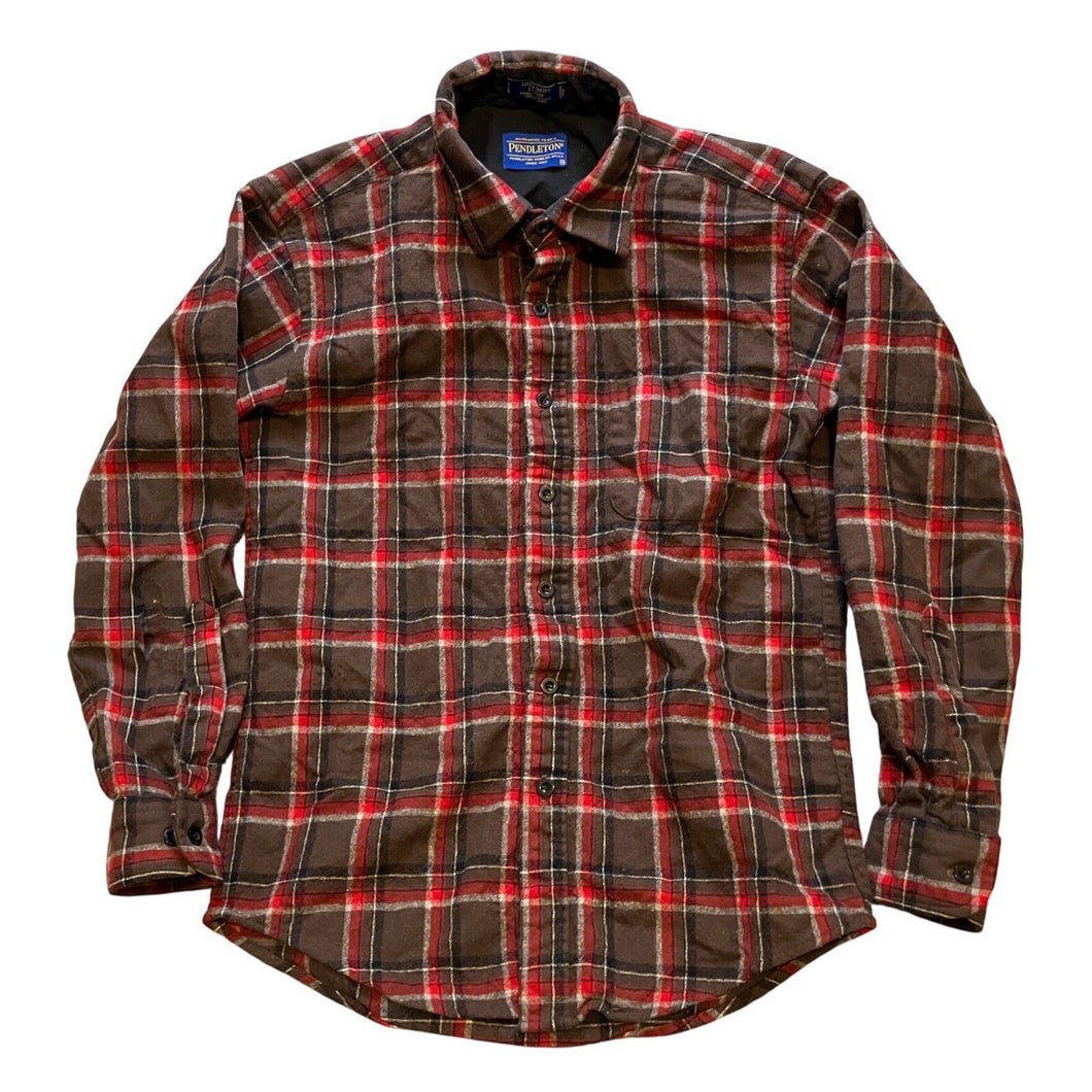 Pendleton Shirt Mens Medium Virgin Wool Plaid Flannel Lodge Button Down Outdoors