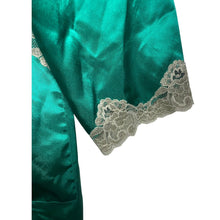 Load image into Gallery viewer, Vintage Victoria&#39;s Secret Robe Womens Small Emerald Green Lace Gold Label 47&quot;
