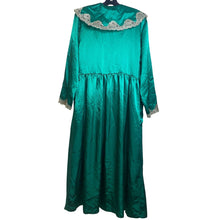 Load image into Gallery viewer, Vintage Victoria&#39;s Secret Robe Womens Small Emerald Green Lace Gold Label 47&quot;
