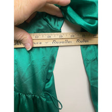 Load image into Gallery viewer, Vintage Victoria&#39;s Secret Robe Womens Small Emerald Green Lace Gold Label 47&quot;
