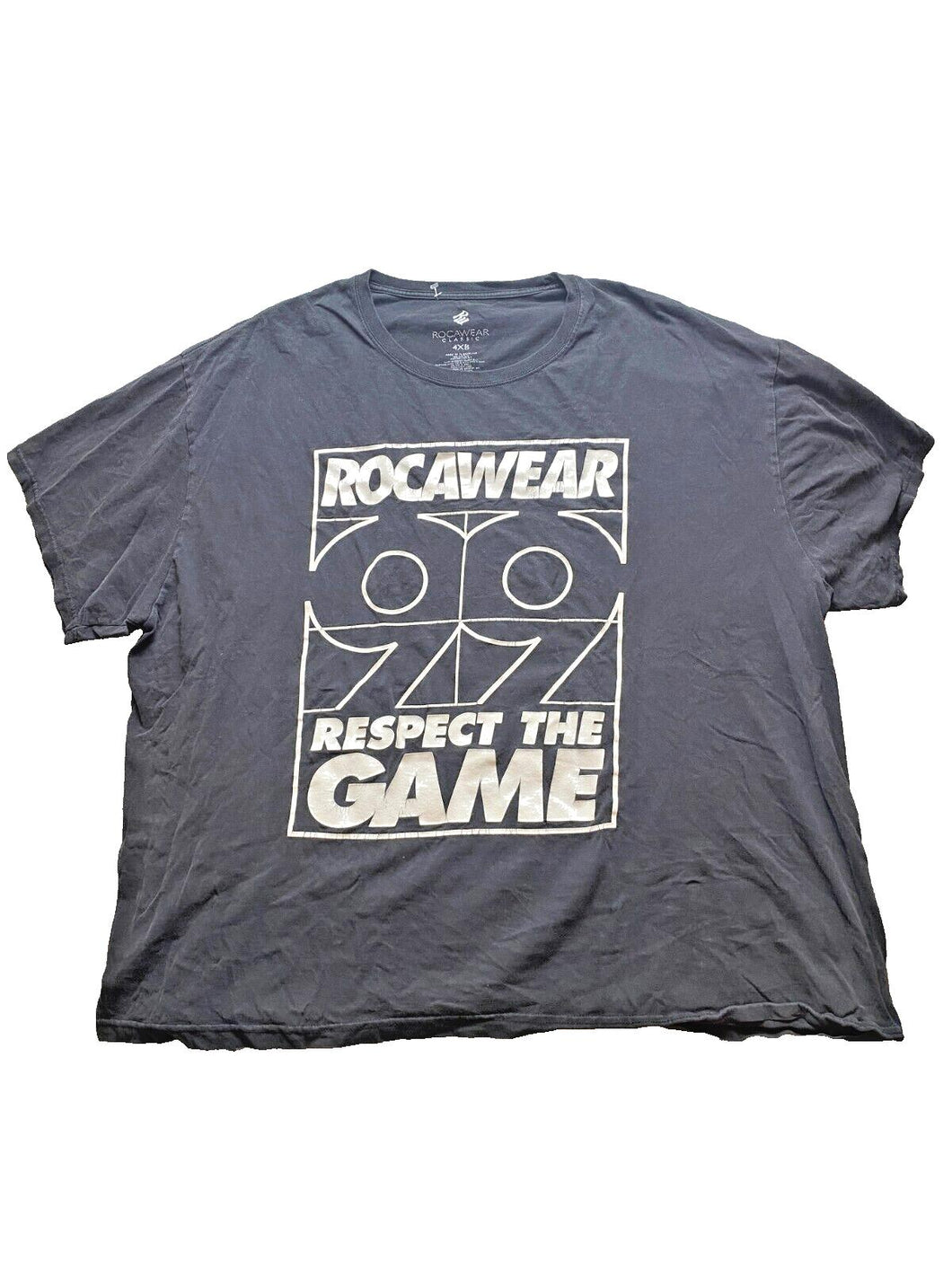 Rocawear Shirt Adult 4XB Black Respect The Game Classic Streetwear Hip Hop Mens