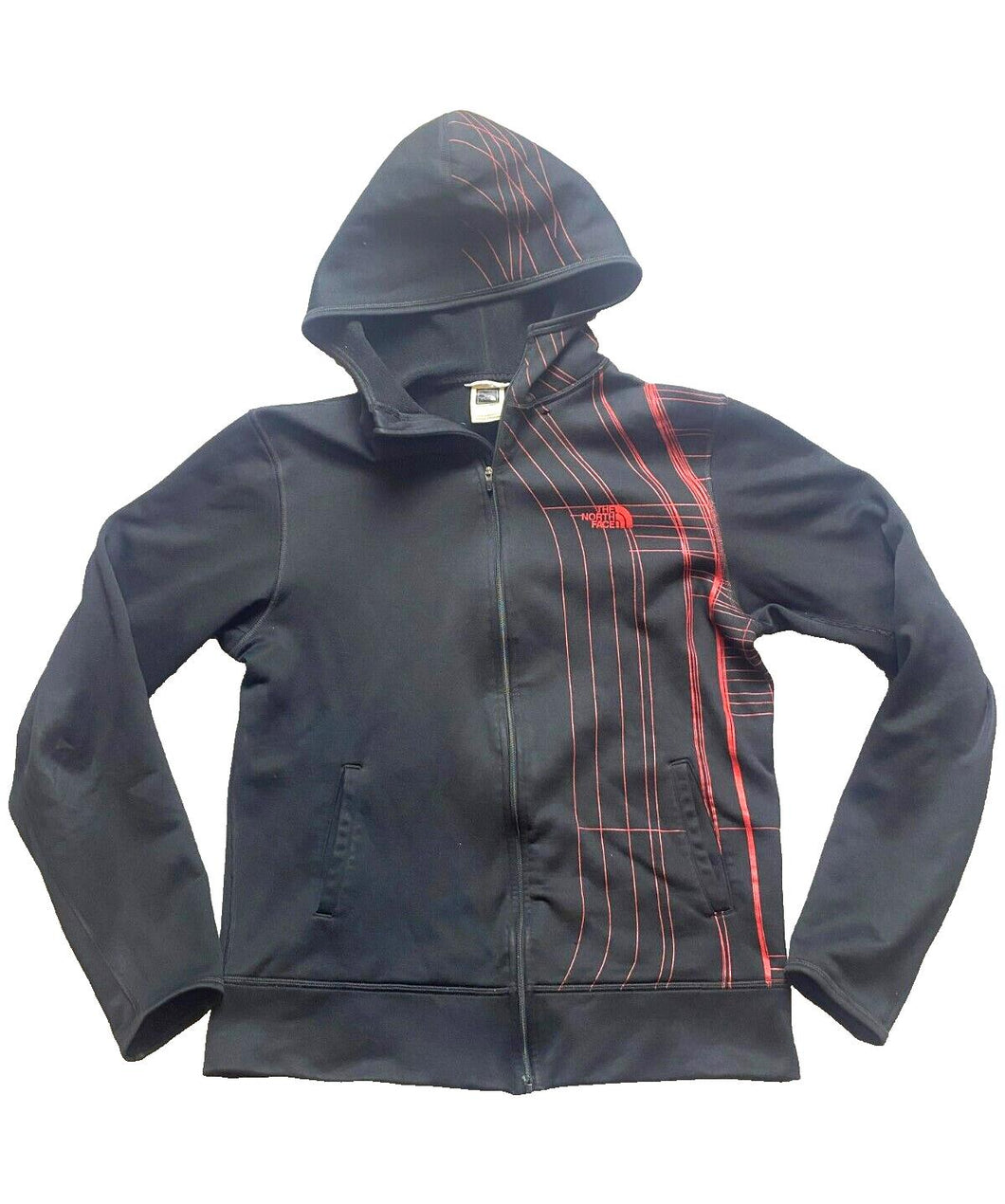 The North Face Jacket Adult Small Full Zip Hoodie Stripes Fleece Thumbhole Mens