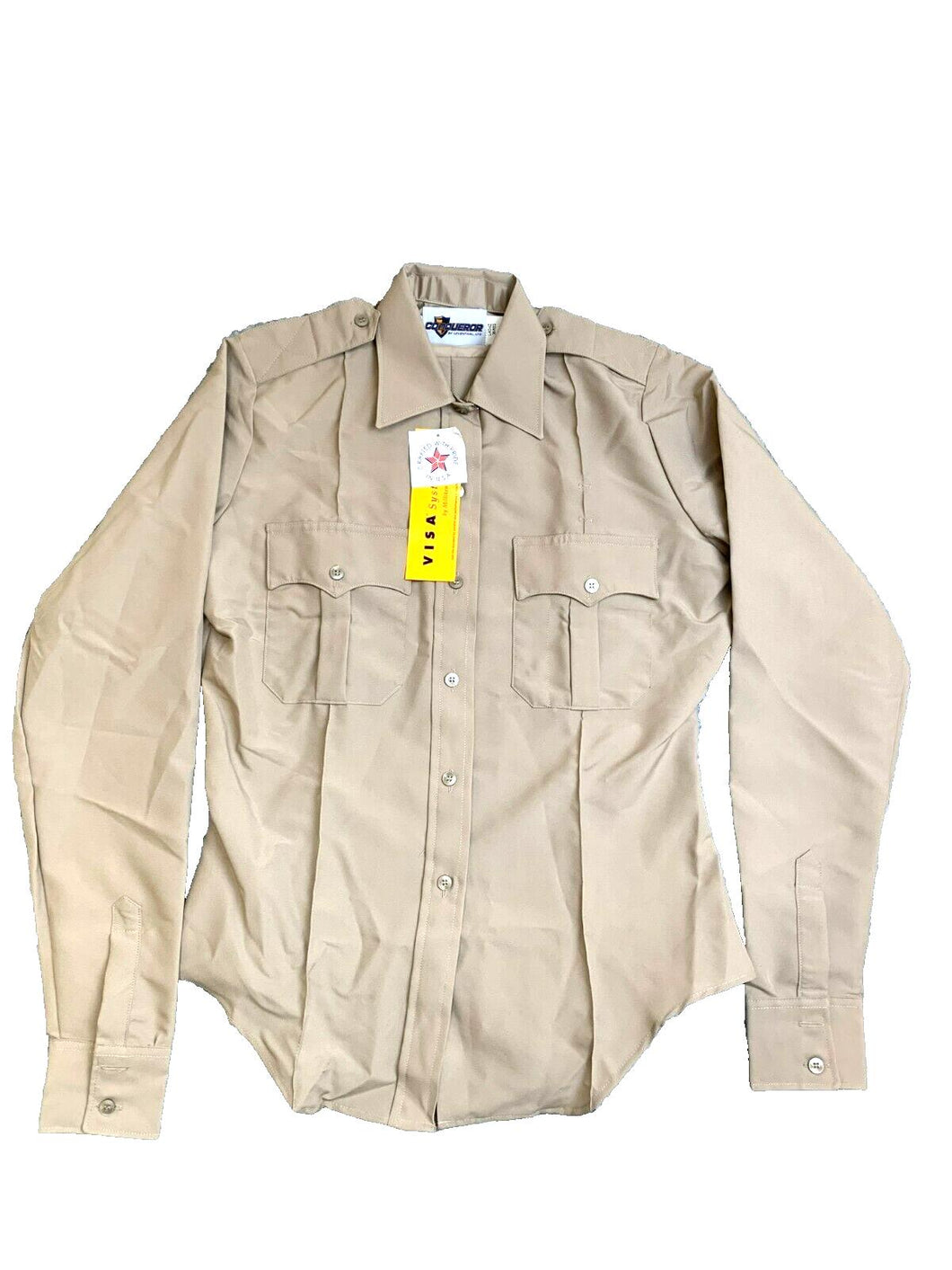 Conqueror Shirt Adult 36-REG Medium Military Army Uniform Tan Workwear USA Mens