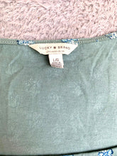 Load image into Gallery viewer, Lucky Brand Shirt Womens Large Green Square Neck Blouse Flowy Boho Hippie Ladies
