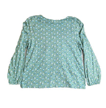 Load image into Gallery viewer, Lucky Brand Shirt Womens Large Green Square Neck Blouse Flowy Boho Hippie Ladies
