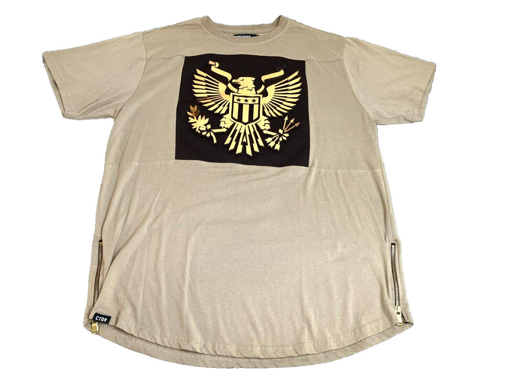 Contender Shirt Adult 2XL XXL Beige American Eagle Shield Streetwear Skater Mens