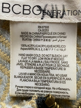 Load image into Gallery viewer, BCBGeneration Poncho Womens OSFM Tan Fringe Argyle Diamond Shawl 1/4 Zip Ladies
