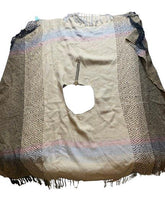 Load image into Gallery viewer, BCBGeneration Poncho Womens OSFM Tan Fringe Argyle Diamond Shawl 1/4 Zip Ladies
