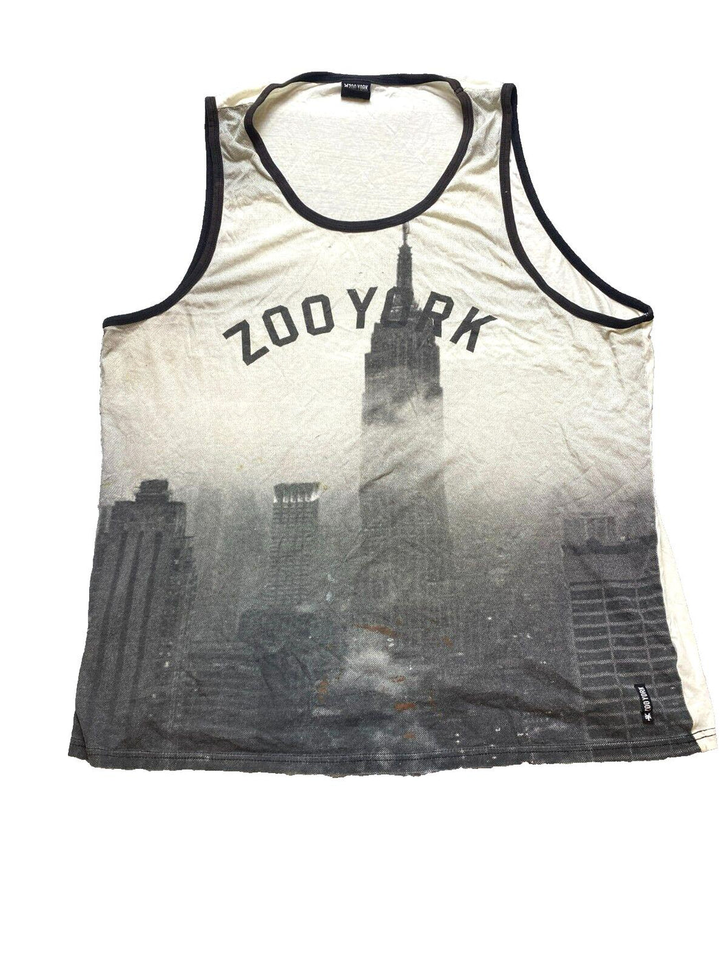 Zoo York Shirt Adult 2XL XXL Ivory Black Empire State Building Tank AOP Mens