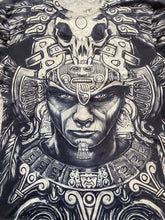 Load image into Gallery viewer, Aztec Mexican Shirt Adult Medium Steel Gray Ivory AOP Warrior Empire Tattoo Mens
