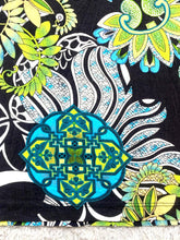 Load image into Gallery viewer, Chicos Shirt Womens 3 Black Green AOP Geometric Flower Whimsigoth Rayon Blouse
