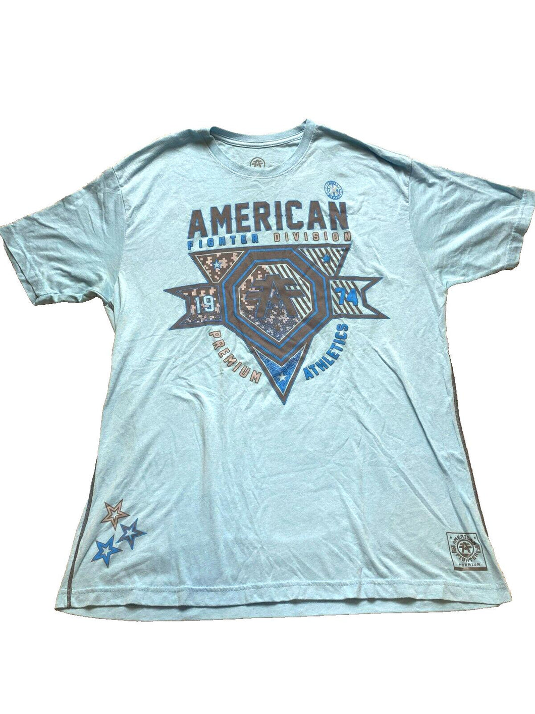 American Fighter Shirt Adult 3XL Blue Premium Athletics Training Division Mens