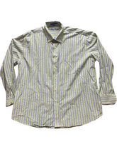 Load image into Gallery viewer, Alan Flusser Shirt Adult Extra Large Striped Embroidered Logo Pocket Casual Mens
