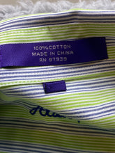 Load image into Gallery viewer, Alan Flusser Shirt Adult Extra Large Striped Embroidered Logo Pocket Casual Mens
