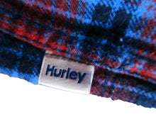 Load image into Gallery viewer, Hurley Shirt Adult Extra Large Red Blue Plaid Flannel Button Up Logo Pocket Mens
