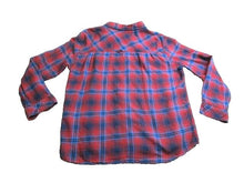 Load image into Gallery viewer, Hurley Shirt Adult Extra Large Red Blue Plaid Flannel Button Up Logo Pocket Mens
