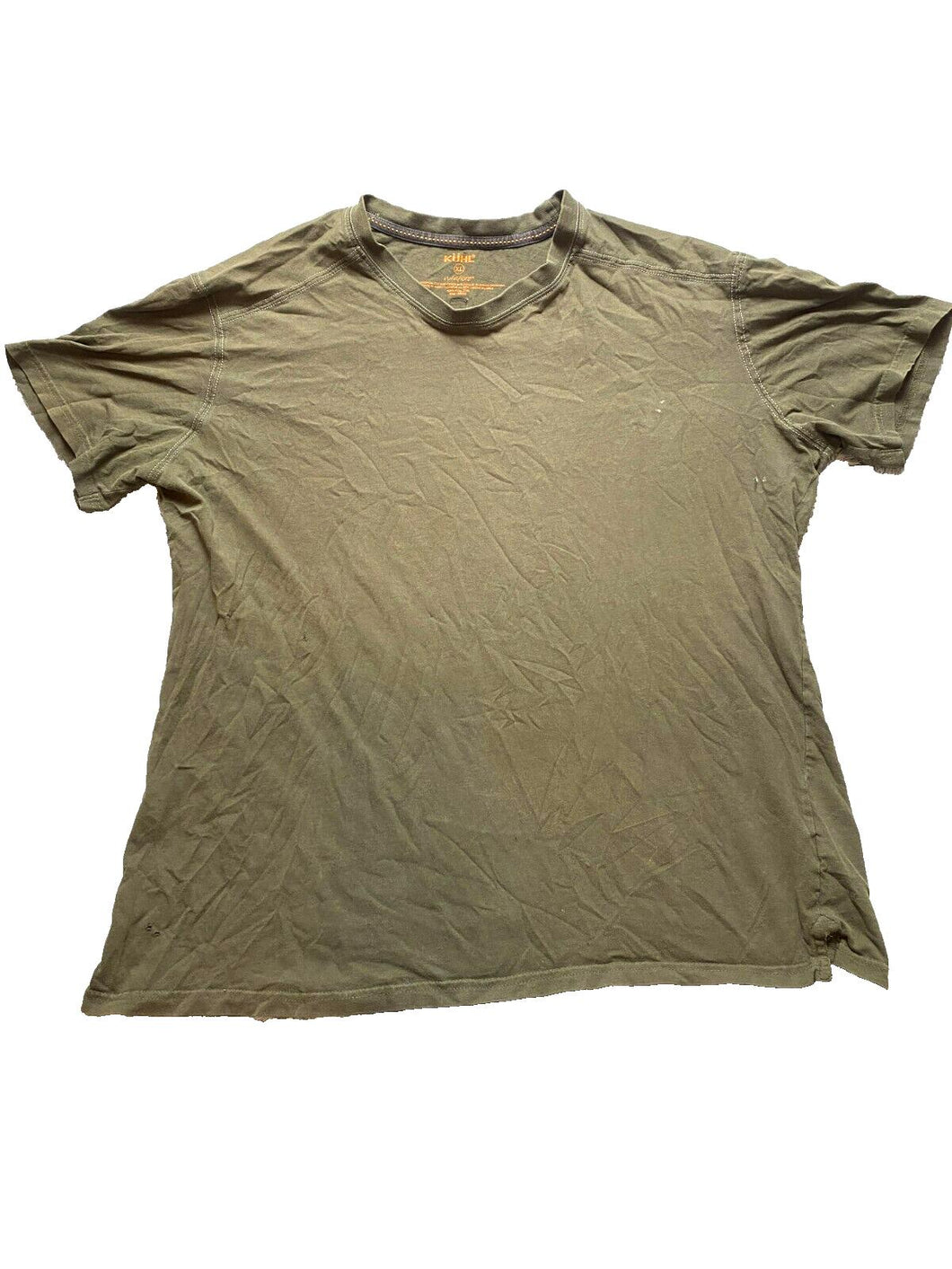 KUHL Shirt Adult Extra Large Army Green Wildfibre Mountain Patch Logo Hiking Men