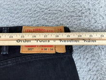 Load image into Gallery viewer, Levis 501 Jeans Adult 38x34 Black Straight Leg Strauss &amp; Co Denim Zip Fly Mens
