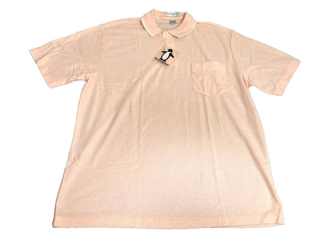 Penguin Munsingwear Shirt Adult Large Peach Pocket Preppy Golf Polo USA Men NWOT
