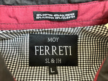 Load image into Gallery viewer, MOY FERRETI Shirt Adult Large Black White Checkered Button Up Pocket Casual Mens
