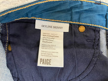 Load image into Gallery viewer, Paige Jeans Womens 30x29.5 Blue Skyline Skinny Tapered Whiskered Stretch Denim
