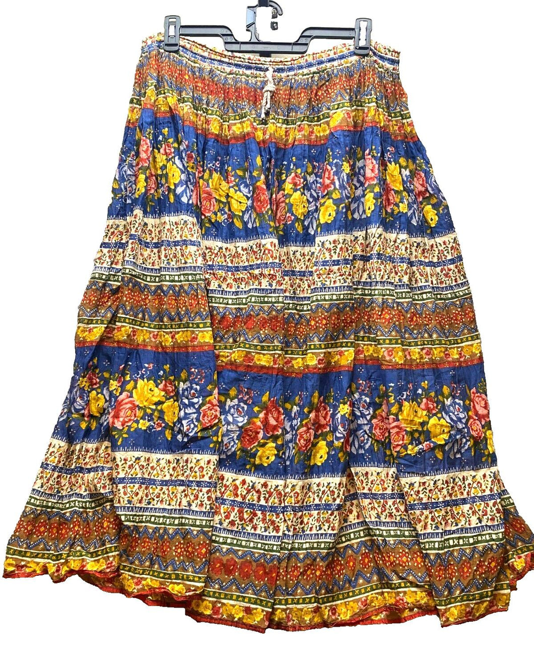Basic Editions Skirt Womens Medium (38x35) AOP Flower Boho Peasant Maxi Indie