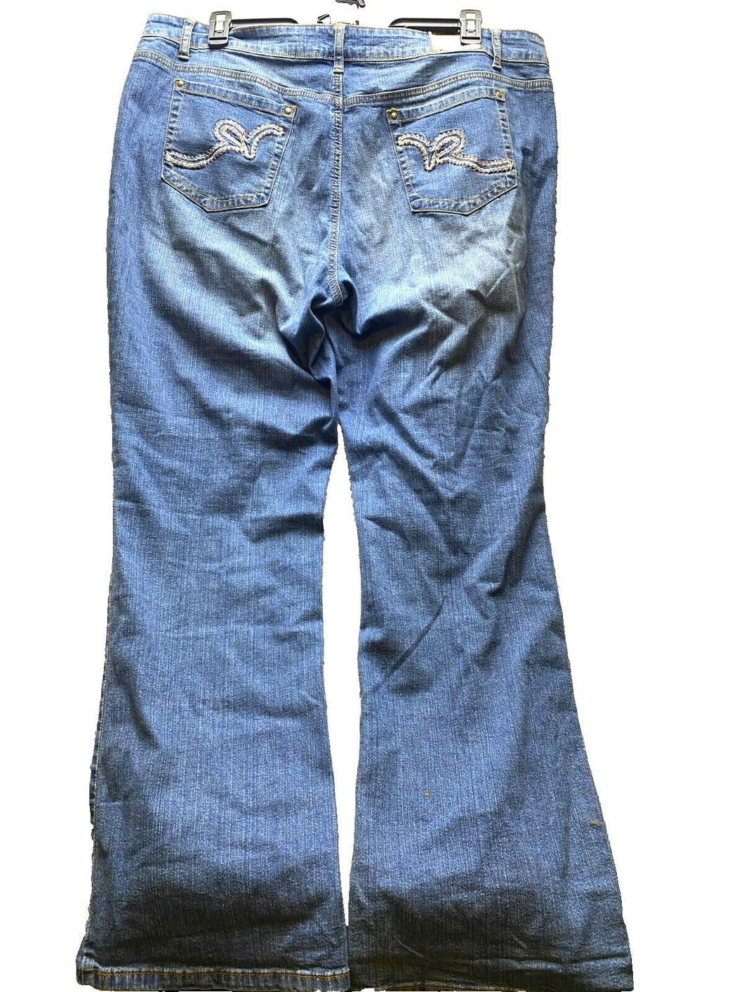 Roca Wear Jeans Womens 22 (43x33) Blue Denim Spandex Stretch Flared Embroidery