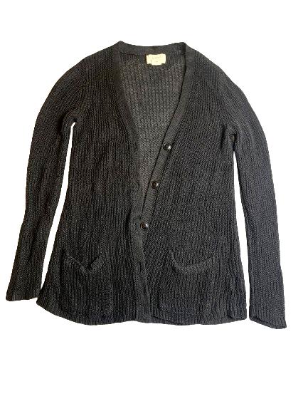 Denim & Supply Ralph Lauren Sweater Womens Medium Black Linen Viscose Cardigan