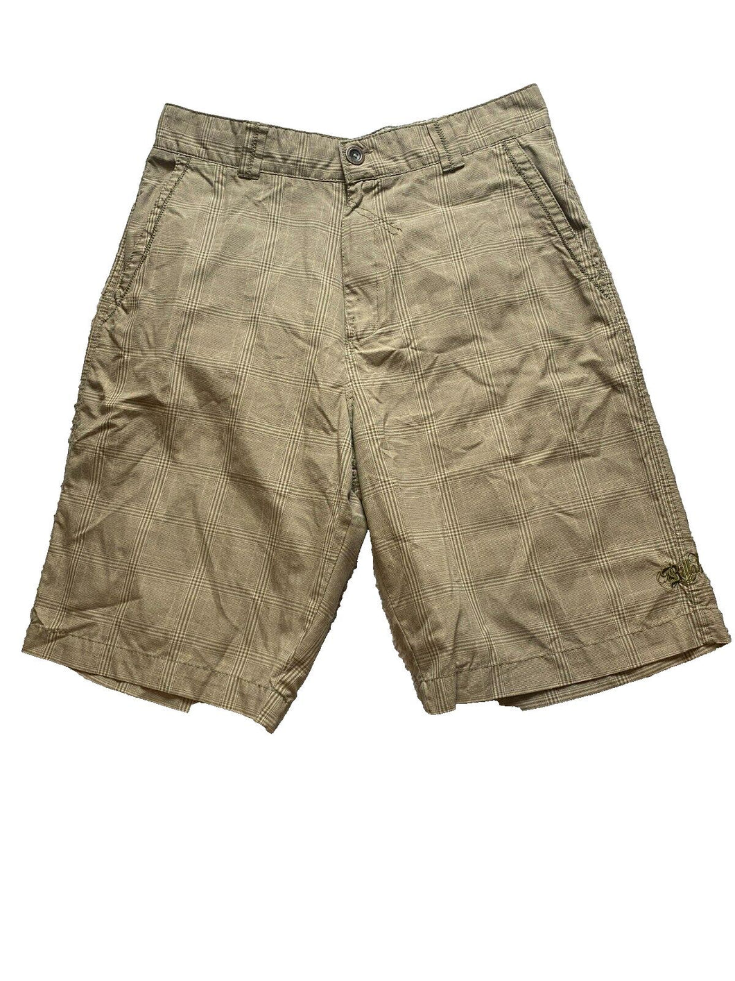 Billabong Shorts Adult 34 Khaki Green Plaid Pockets Skateboarding Outdoor Mens