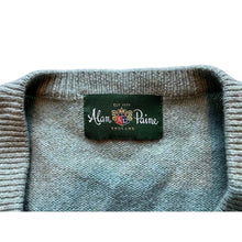 Load image into Gallery viewer, Alan Paine Sweater Vest Mens Extra Large Lambswool V-Neck Sage Green England
