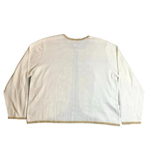 Load image into Gallery viewer, Bob Mackie Sweater Womens Extra Large Cream Gold Cottage Cardigan Wearable Art
