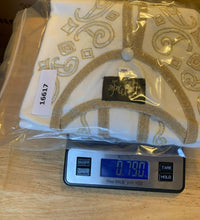 Load image into Gallery viewer, Bob Mackie Sweater Womens Extra Large Cream Gold Cottage Cardigan Wearable Art
