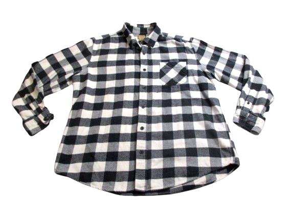 Telluride Shirt Adult Extra Large Black White Buffalo Plaid Button Up Pocket Men