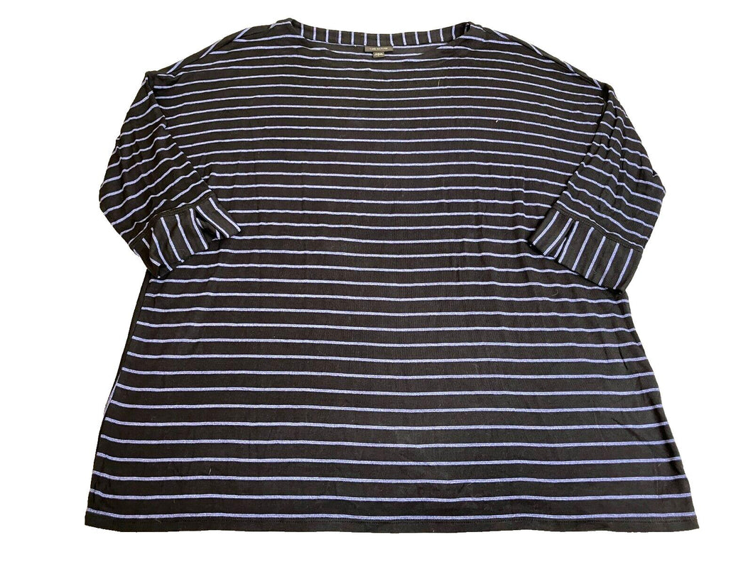 J Jill Shirt Womens Large Black Oversized Boxy Wearever Collection Tunic Blouse