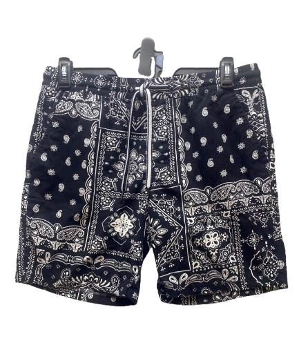 Cactus Man Ricky Singh Shorts Adult Large (35x7.5) Black AOP Paisley Bandana Men