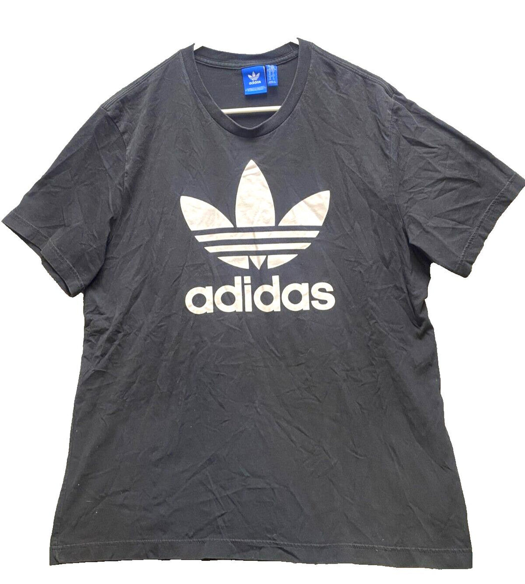 Adidas Shirt Adult Extra Large Black Trefoil Three Stripes Logo Streetwear Mens