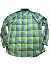 Load image into Gallery viewer, Eddie Bauer Shirt Adult Large Kelly Green Black Plaid Button Up Shacket Mens
