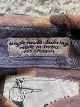 Load image into Gallery viewer, VTG Goouch Shirt Adult Extra Large Purple Plaid Button Up Pocket Rayon Indie Men
