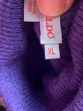Load image into Gallery viewer, Luigi Baldo Sweater Womens Extra Large Purple Merino Wool Turtle Neck Pullover
