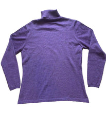 Load image into Gallery viewer, Luigi Baldo Sweater Womens Extra Large Purple Merino Wool Turtle Neck Pullover
