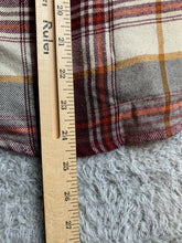 Load image into Gallery viewer, Bob Timberlake Shirt Womens Extra Small Maroon Tan Plaid Oversized Hippie Boho
