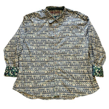 Load image into Gallery viewer, Robert Graham Shirt Mens 2XL Blue Abstract Floral Contrast Cuff Button Down
