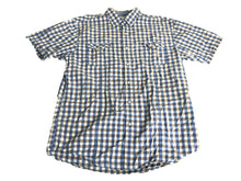 Load image into Gallery viewer, Age of Wisdom Shirt Adult Extra Large Blue Brown Pearl Snap Checkered Casual Men
