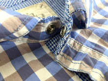 Load image into Gallery viewer, Age of Wisdom Shirt Adult Extra Large Blue Brown Pearl Snap Checkered Casual Men
