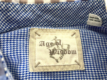Load image into Gallery viewer, Age of Wisdom Shirt Adult Extra Large Blue Brown Pearl Snap Checkered Casual Men
