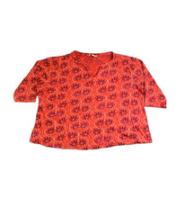 Load image into Gallery viewer, Lucky Brand Shirt Womens 3X Red Geometric Boxy Live In Love Blouse Plus Ladies
